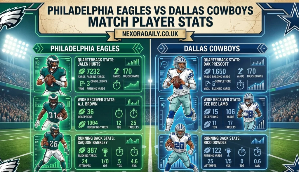 Philadelphia Eagles vs Dallas Cowboys Match Player Stats