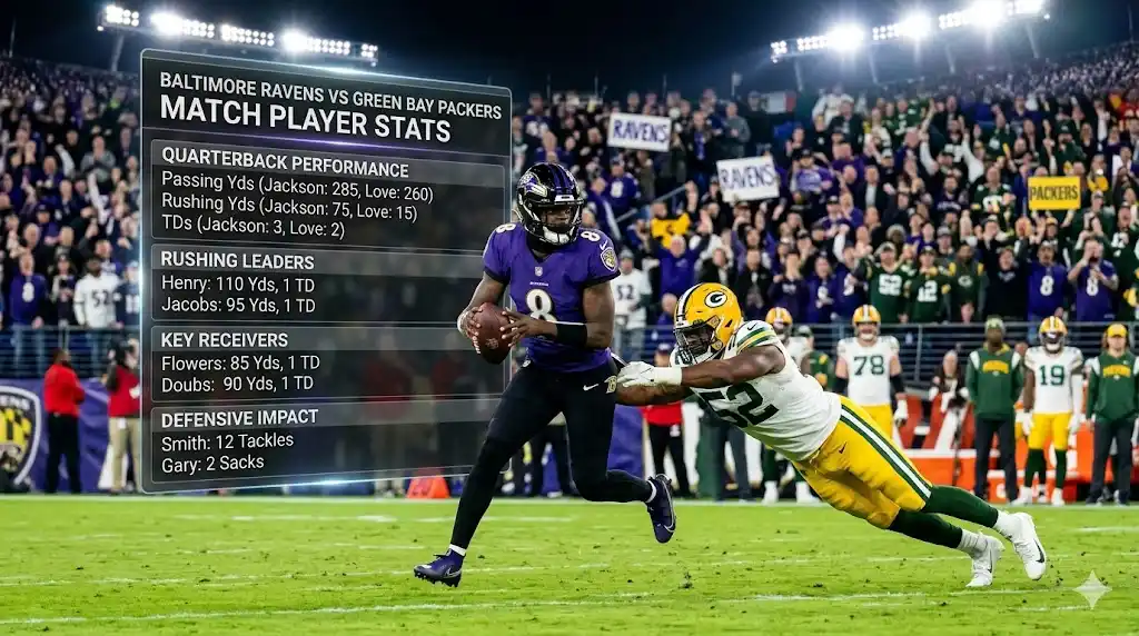 Baltimore Ravens vs Green Bay Packers Match Player Stats